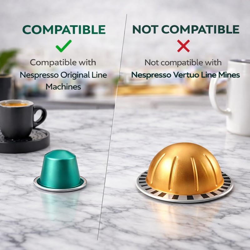 ROSSO CAFFÈ 120 Espresso Coffee Pods for Nespresso Original Machines,