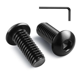 Pack of 20 M6 x 16 mm Rounded Head Screws Hexagon Socket Button Head Screws Stainless Steel A2 Screws Black with Allen Key