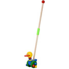 Push Toy Duck, Wooden Push-Along Toy, Toddler Toys, Animal Push and Pull Along Toys for 1 Year Olds, Early Development & Activity Toys, Toddler Learning Balance Walking Toys