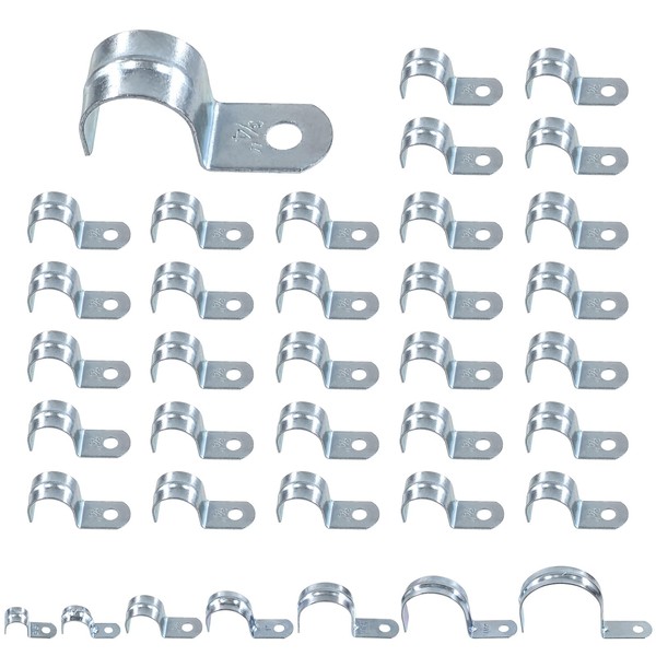 Keadic 30Pcs 3/4 Inch One Hole Pipe Straps Set Zinc