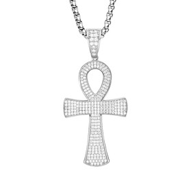 HOLYCOME Diamond Necklace for Men,Moissanite Pendant Necklace,S925 Sterling Silver Jewelry Gift for Men Women Christmas