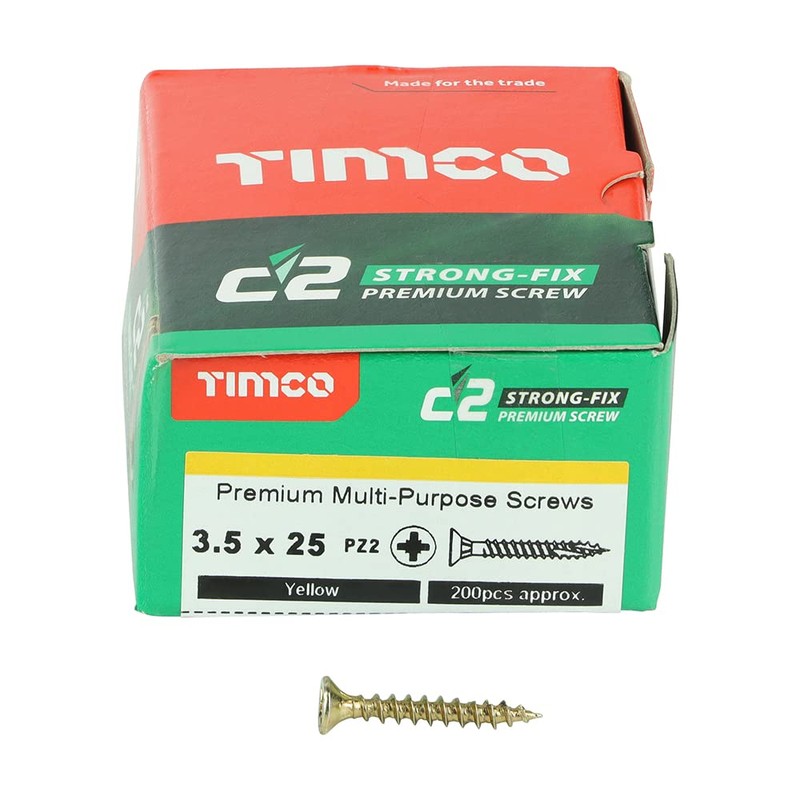 TIMCO C2 Strong-Fix Multi-Purpose Premium Countersunk Gold Woodscrews - 3.5