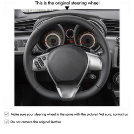 MEWANT DIY Stitching Car Steering Wheel Cover Wrap for Scion tC 2010-2016 Steering Wheel Accessories for Scion tC
