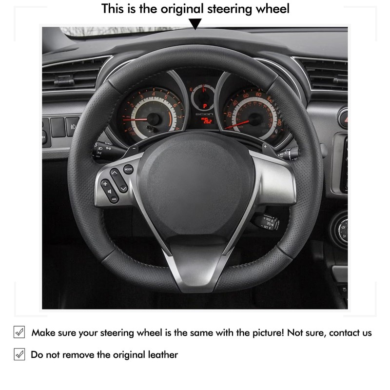 MEWANT DIY Stitching Car Steering Wheel Cover Wrap for Scion