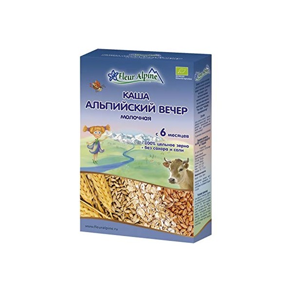 Fleur Alpine Beby Milk Cereal Alpine Evening for Babies from 6 months 7oz/200g from Germany
