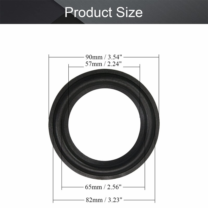 Fielect 2Pcs 3.5inch/90mm Foam Speaker Edge Surround Rings Replacement Kit