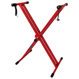 Kadence Heavy-Duty Piano Keyboard Stand - NK13-3kg Dual Braced - Locking Straps - Red