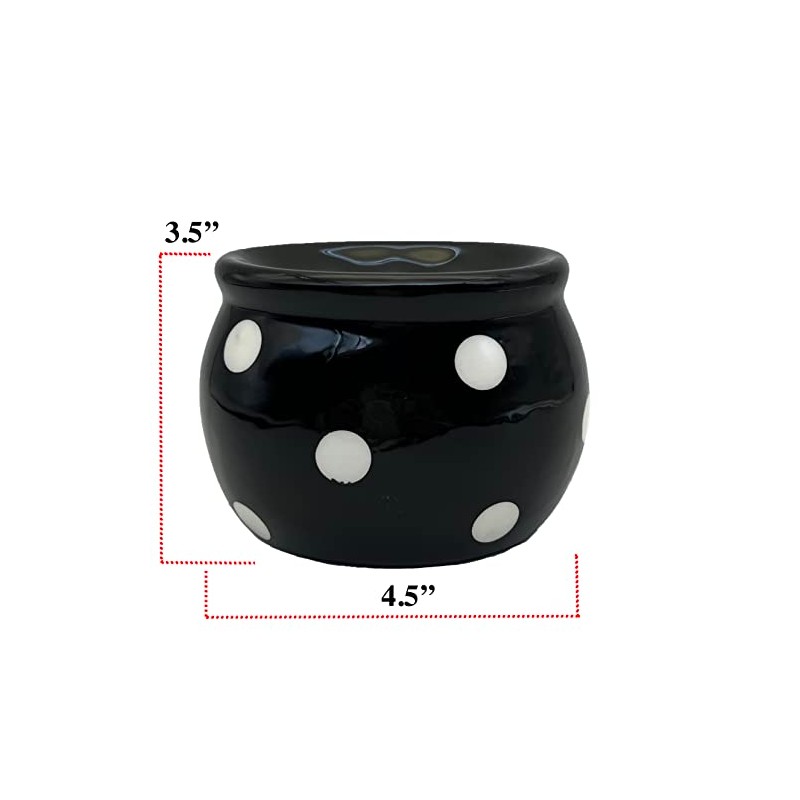 ACK Black Polka Dots Scouring Brillo Pad Holder, Ceramic Hand