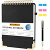 Mousbull Top Spiral Notebook, A4 Hardcover Top Bound Steno Pads,
