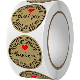Etiquetas de Agradecimiento Etiquetartika Aade un Toque nico a tus productos hechos a mano con estos stickers fciles de usar. Rollo con 500 pegatinas de 2.5 cm