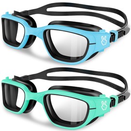 Vvinca Kids Swim Goggles, Swimming Goggles for Toddlers Kids 3-14 Outer-Eye Fit Anti-Fog UV Protection No Leak Soft Liquid Silicone Seal Anti Shattered Lens Pool Glasses for Boys Girls Teens Gift