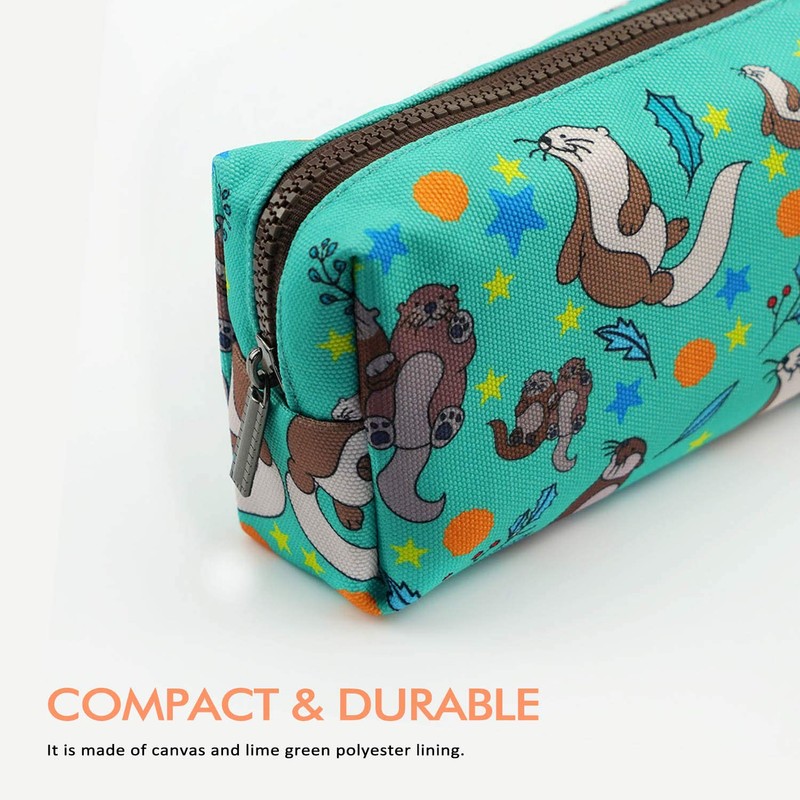 Otters Pencil Case Canvas Pen Bag Pouch Cute Stationary Case