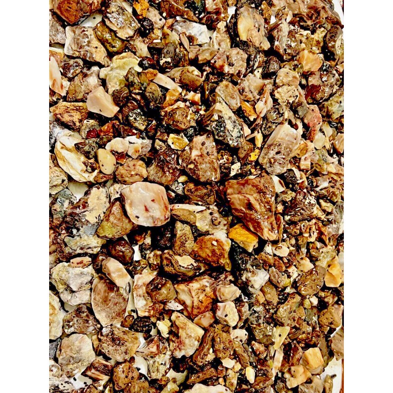 $10 lb Natural Rough Stone Mix Tumbling, agatized , crystals,