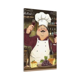 CZRPKEN Cute Kitchen Fat Cartoon Chef 1 Gang Light Switch Covers No Device Wall Plate Country Farm Western Red Wine Decorative Blank Switchplate Electrical Faceplate for Bathroom Bedroom Decor