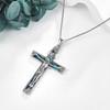 HUKKUN Crucifix Jesus Cross Necklace Sterling Silver Jesus Christ Cross