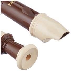 Aulos C soprano recorder Bel Canto 105A, flute (baroque fingering, complete with bag, wiper stick and fingering chart, synthetic resin, thumb rest), medium brown
