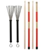 Drum Stick Brush Set Jazz Retractable Metal Wire 5A Bamboo