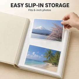 200-Pocket 6-Inch Photo Album with 50 Interleaf Sheets