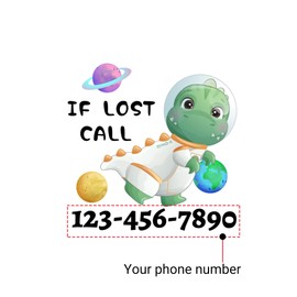 Custom Temporary Tattoos Kids,If Lost Please Call Fake Realistic Tattoos Astranaut Dinosaur 2×2 inches 30pcs