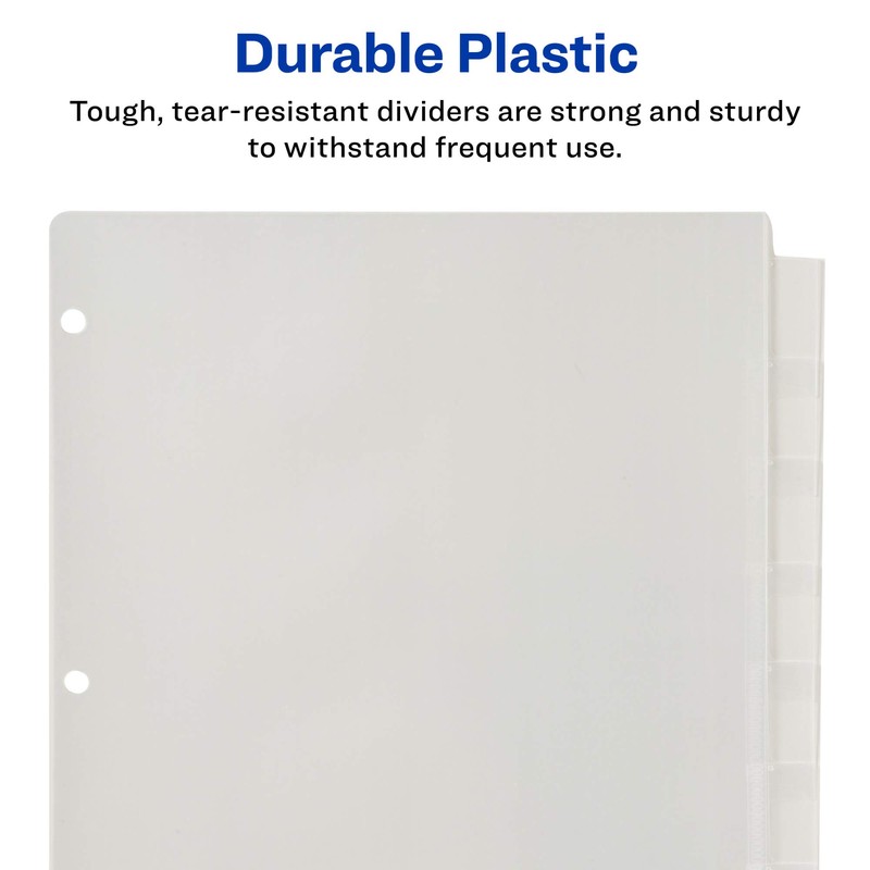 Avery Durable Plastic 8-Tab Insertable Big Tab Dividers for 3