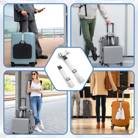 2 Pcs Heavy Duty Adjustable Suitcase Belt, Add a Bag Luggage Strap, Travel Accessories for Luggage Connecting, Gray (T-Type and Normal)