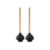 Superio Heavy Duty Plunger with 21 Inch Wooden Handle, Black