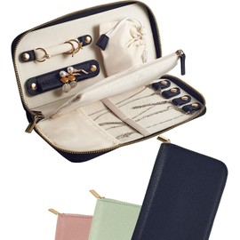 Estuche Organizador de Joyas de Viaje - para Collares sin Enredos, Aretes, Anillos, Almacenamiento de Pulseras, Artículos Esenciales de Viaje, Bolsas de Viaje Portátiles de Moda para Mujeres