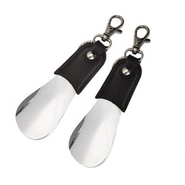 Half-Leather Shoehorn Keychain (Medium 14) Key Holder Spatula