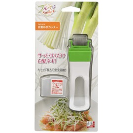 Shimomura Industry FVS-616 Full Veggie Smile Gray Hair Scallion, Cutter, Made in Niigata, Tsubamesanjo, White, Green, 6.8 x 3.0 x 1.0 inches (172 x 78 x 25 mm)