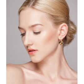 VONSSY Crystal Earrings in Rose Gold for Women | Gemstone Hoop Earrings | French Hook Earrings | Silver Earrings Jewellery Gift for Wife Girlfriend, Crystal, Cubic Zirconia