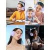 LiberIntone Kids Bluetooth Headphones,Cat Ear LED Light Child Wireless Headphones