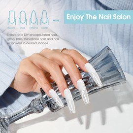 ROSALIND Clear Acrylic Poly Extension Gel, 80ml Poly Nail Gel Builder for Nail Art Decoration, Nail Thickening Extension Easy to DIY Use at Home Need UV Lamp