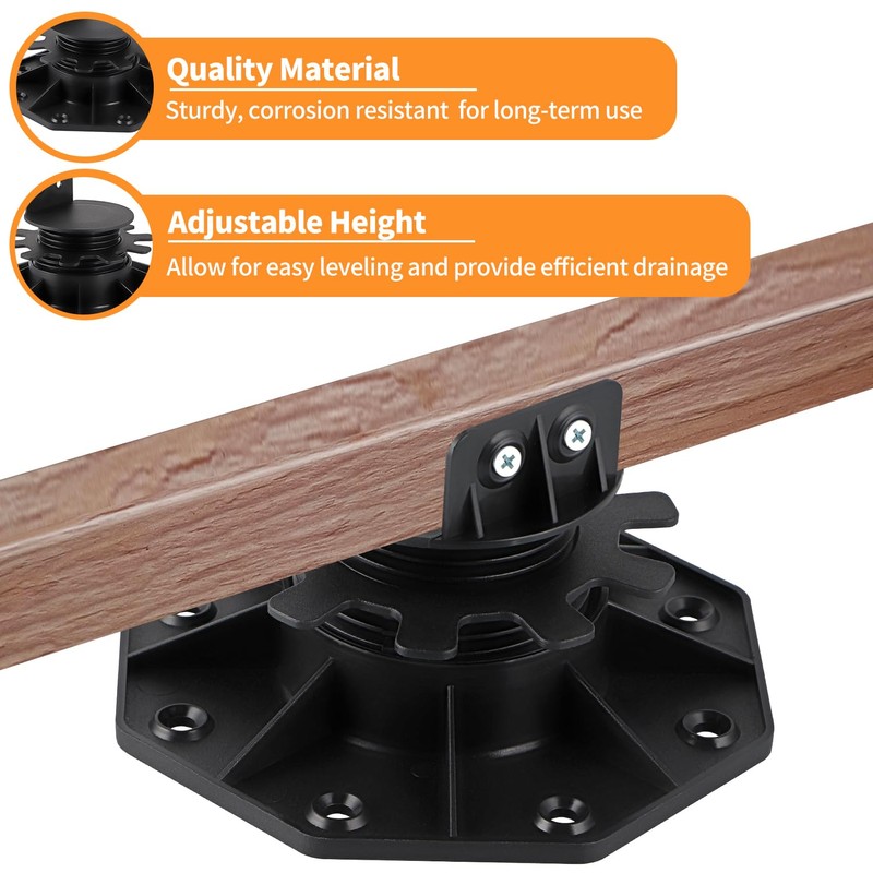 Fardtry 12 Pcs Joist Support Pedestals, Adjustable Plastic Pedestal Pavers