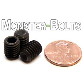 MonsterBolts - M8 x 10mm Cup Point Set Screws, DIN 916, Alloy Steel, Black Oxide, 10 Pack