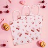 Fangleland 16pcs Cherry Party Favor Bags Pink Paper Gift Bags,