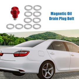 A ABSOPRO Magnetic Oil Drain Plug Bolt M12x1.5 Metal Red