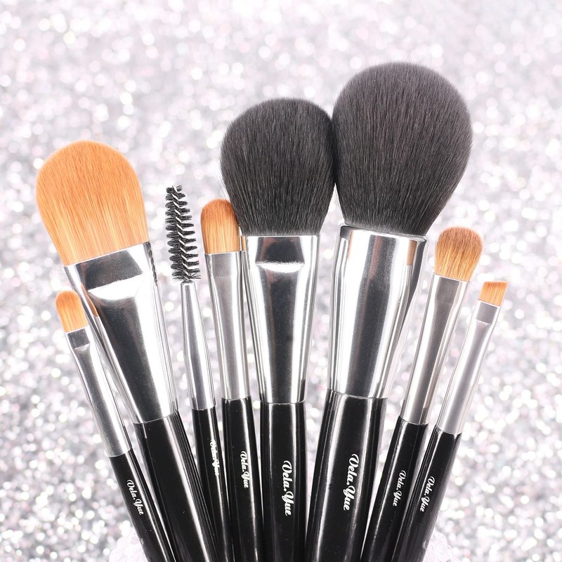 Vela.Yue Makeup Brush Set of 8 Portable Makeup Brushes Foundation