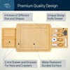 RoyalHouse Unique Bamboo Cheese Board and Knife Set with 2