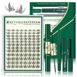 KEYYOU Natural Wispy Lash Clusters Kit CLOUD-A Ultra Soft DIY Set C Curl