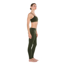 YOGiiZA Women's Organic Long Skinny Leggings Forest Green - Pearl, Large
