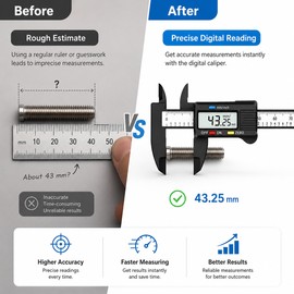 Digital Caliper Measuring Tool for DIY Projects – Carbon Fiber Vernier Gauge with LCD Inch/MM Reading