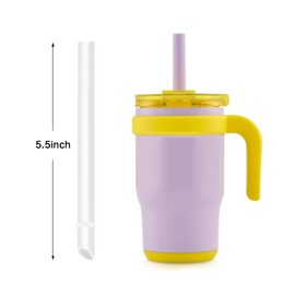 Replacement Straws Compatible with Reduce Coldee Tumbler - Kids 14 Oz Reduce Mug Straw Replacement- 6 Pack Straws And 1 Pack Cleaning Brush.