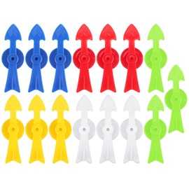 15pcs Arrow Game Spinners, 2.83in 5 Colors V-Shaped Plastic Board Pointers Replacement Pieces for Classroom Activities Roulette Wheel Twister Game DIY Projects Educational Tools