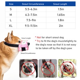 Eirpoot Dog Muzzle, Soft Nylon Floral Printed Muzzle for Dogs, Breathable Mesh Adjustable Anti Bite and Anti Miseating Mouth Cover, Circular Small, Medium and Large Dog Pet Mask(Pink-M)