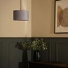 MiniSun | Small Modern Grey Velvet Drum Light Shade |