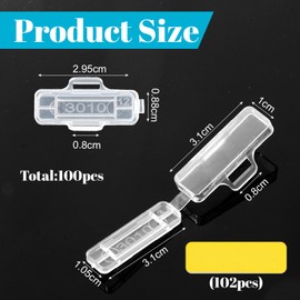 AOZUO Pack of 100 Transparent Cable Labelling with Label Paper, Cable Labels Detection Box, Reusable for Labelling and Sorting Cables of All Types