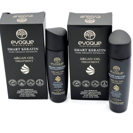EVOQUE SMART KERATIN PURE ORGANIC EXTRACTS ARGAN OIL TREATMENT -2 PACK
