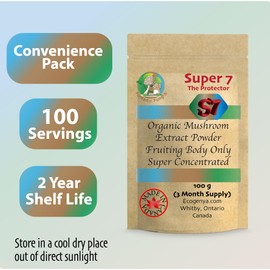 Fantastic Fungi Super 7 mushroom extract powder - Fantastic Fungi? - Lion's Mane, Reishi, Turkey Tail, Cordyceps, Shiitake, Chaga and Maitake (100 Grams)