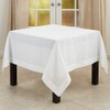 SARO LIFESTYLE Hemstitched Border Tablecloth, White, 72"x72"