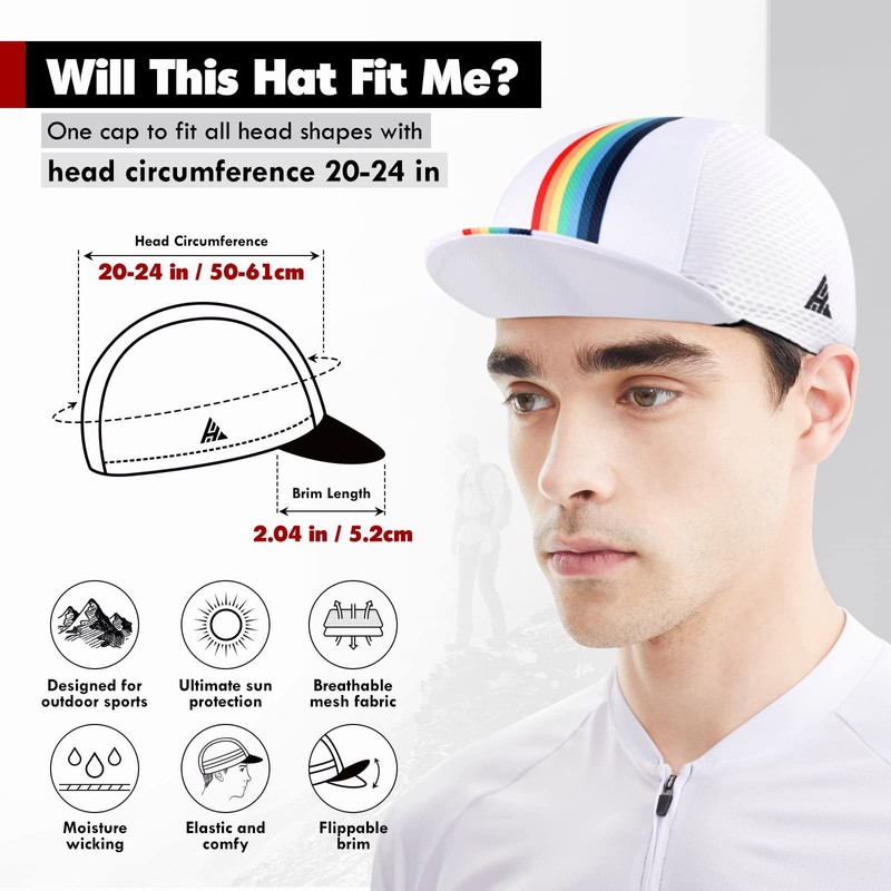 HIKENTURE Cycling Cap for Men and Women,Bike Hat with Visor